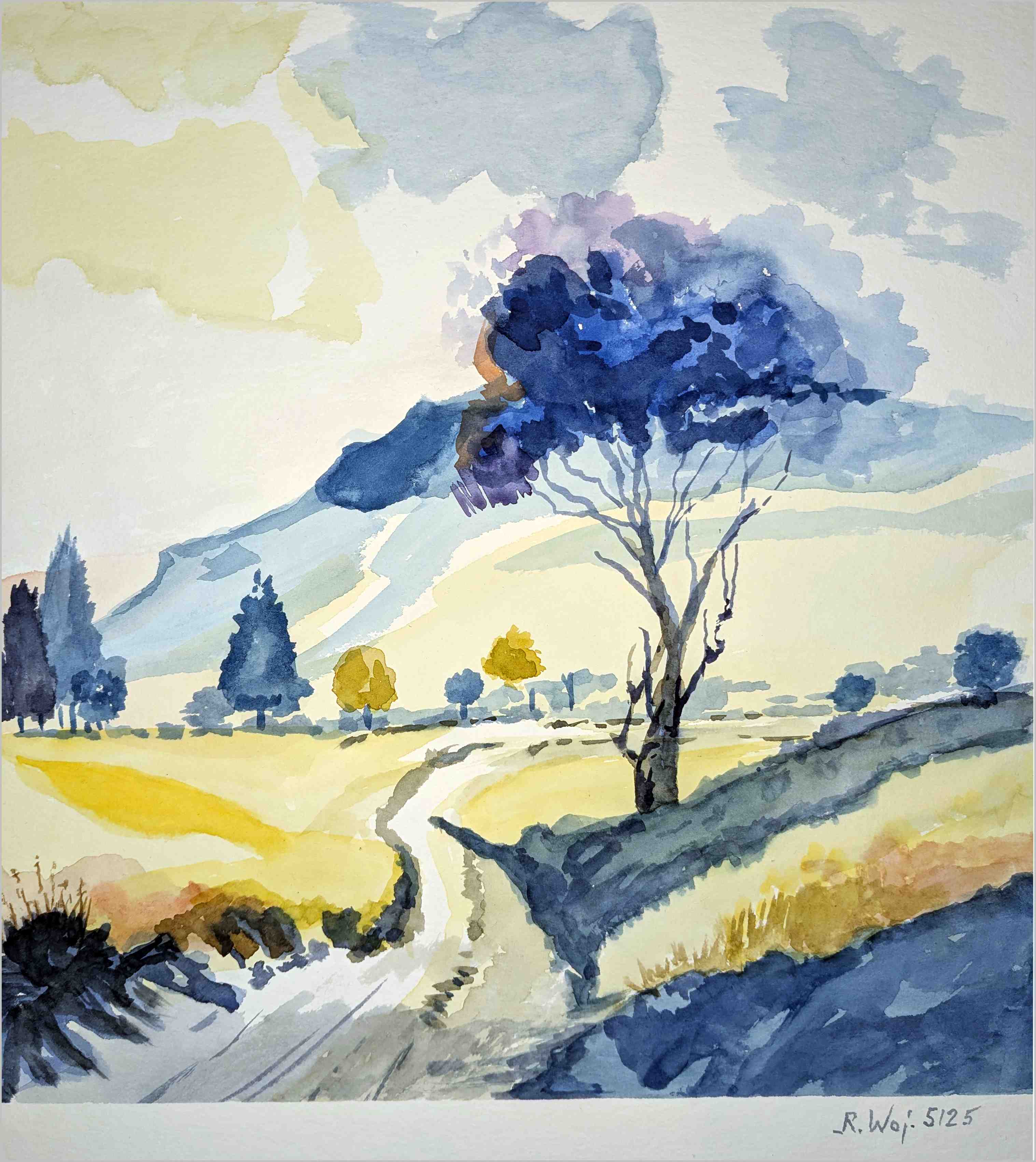   Landschaft blau-gelb